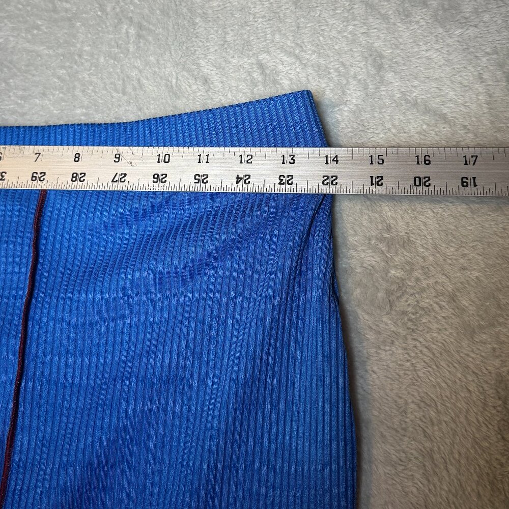 NWT Zara Womens Pencil Skirt Size Medium Knit Ribbed Midi Bluish Stretch New - Picture 4 of 9